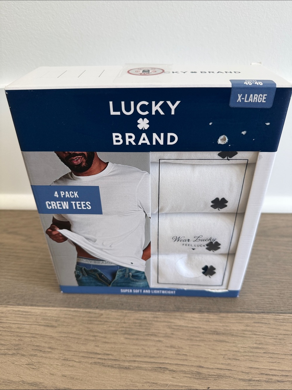 Lucky Brand White 4-Pack Crew Undershirts - X-Large